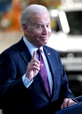 Joe Biden at electric vehicle  facility