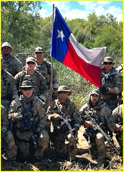Texas Rangers occupy island in the Rio Grande River, placing Texas  flag on it