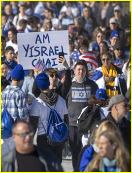 Tens of Thousands of people showed up to demonstrate in support of israel on the Capitol Mall