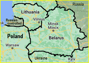 Polish-Belarus border map