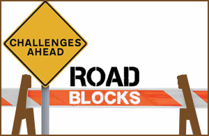 Symbol of roadblock signs