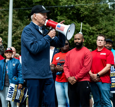 Joe Biden takes  side of UAW strikers instead of remaining neutral