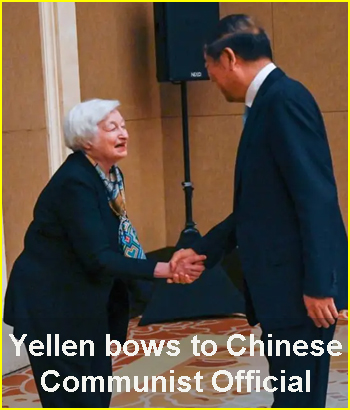 Treasury Secretary Yellen bowing to Communist Chinese official -- a breach of protocol