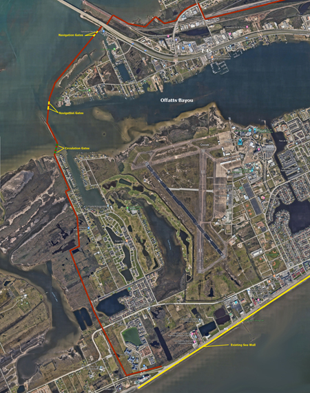 CLICK ON MAP TO SEE A LARGER RENDERING.  Map of the northwestern part of the levee
